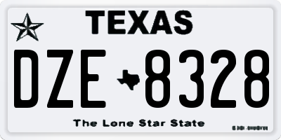 TX license plate DZE8328
