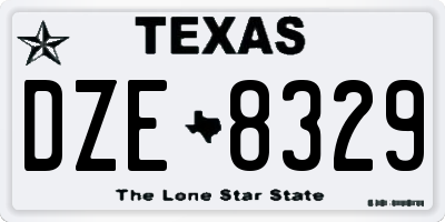 TX license plate DZE8329