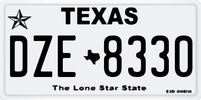 TX license plate DZE8330