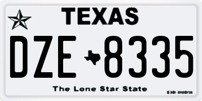 TX license plate DZE8335