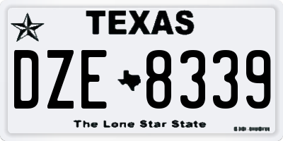 TX license plate DZE8339