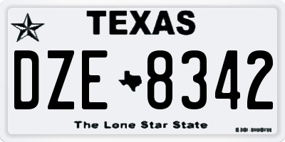 TX license plate DZE8342