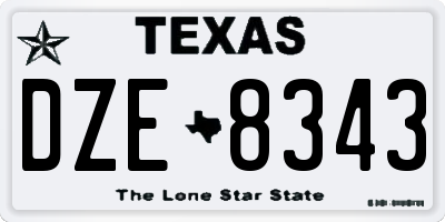 TX license plate DZE8343