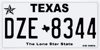 TX license plate DZE8344