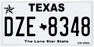 TX license plate DZE8348