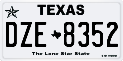 TX license plate DZE8352