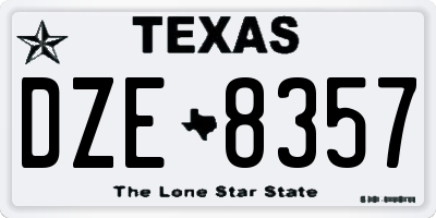TX license plate DZE8357