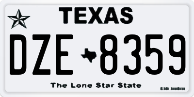 TX license plate DZE8359