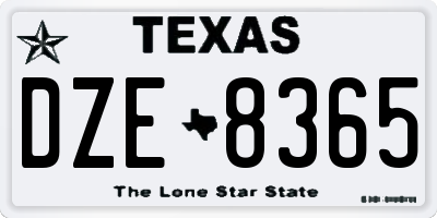 TX license plate DZE8365