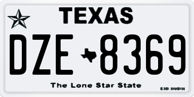 TX license plate DZE8369