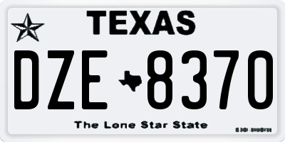 TX license plate DZE8370