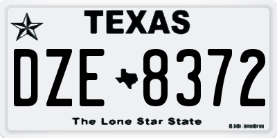TX license plate DZE8372