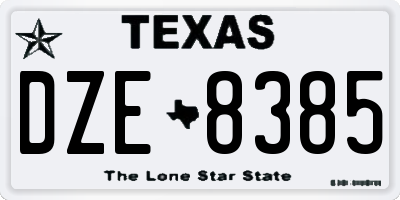 TX license plate DZE8385
