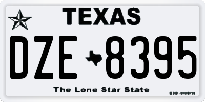 TX license plate DZE8395