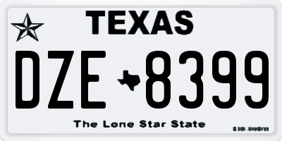 TX license plate DZE8399