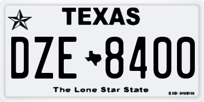 TX license plate DZE8400