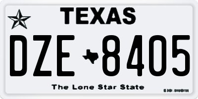 TX license plate DZE8405