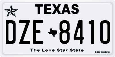 TX license plate DZE8410