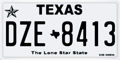 TX license plate DZE8413