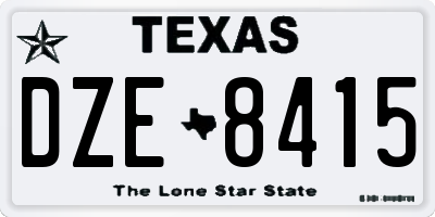 TX license plate DZE8415
