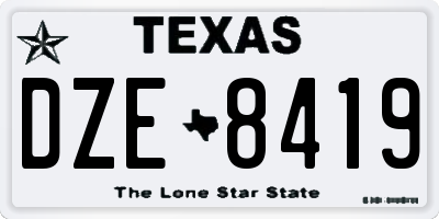 TX license plate DZE8419