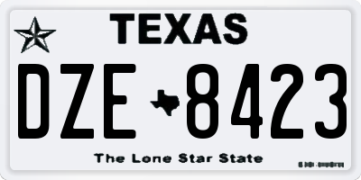 TX license plate DZE8423
