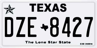 TX license plate DZE8427