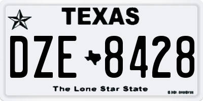 TX license plate DZE8428