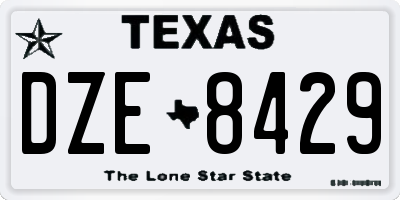 TX license plate DZE8429