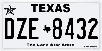 TX license plate DZE8432