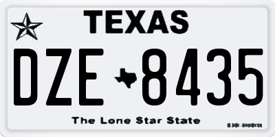 TX license plate DZE8435