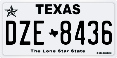TX license plate DZE8436