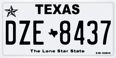 TX license plate DZE8437