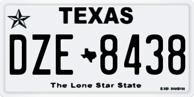 TX license plate DZE8438