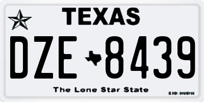 TX license plate DZE8439