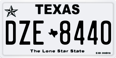 TX license plate DZE8440