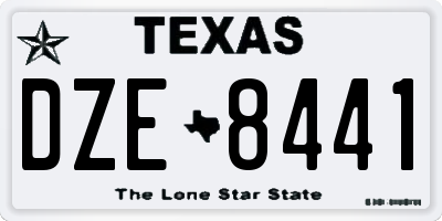 TX license plate DZE8441