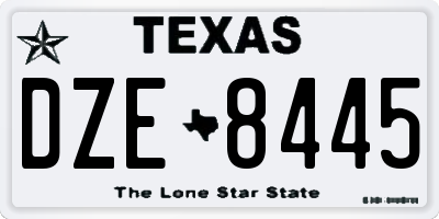 TX license plate DZE8445