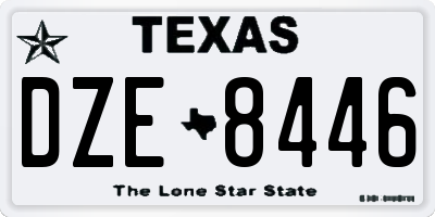 TX license plate DZE8446