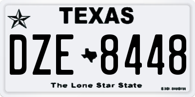 TX license plate DZE8448