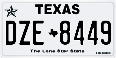 TX license plate DZE8449