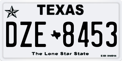 TX license plate DZE8453