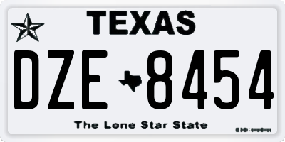 TX license plate DZE8454