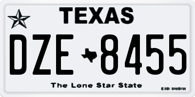 TX license plate DZE8455
