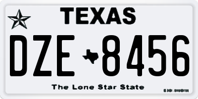 TX license plate DZE8456