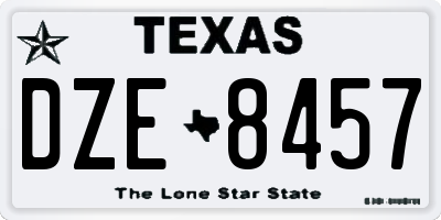 TX license plate DZE8457