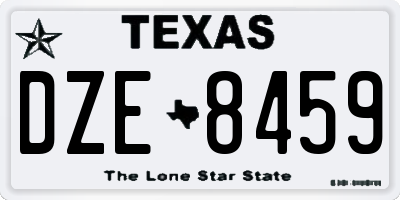 TX license plate DZE8459