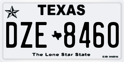 TX license plate DZE8460