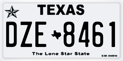 TX license plate DZE8461