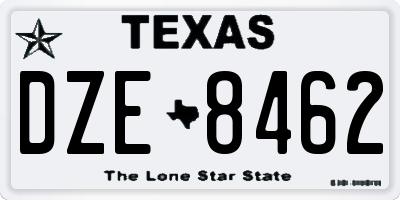 TX license plate DZE8462